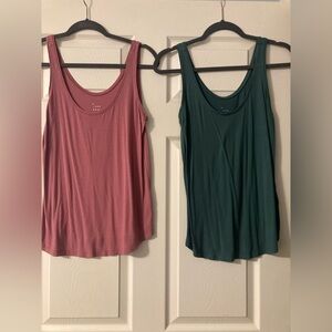 a new day Women's Tank Tops - Rose and Forest Green